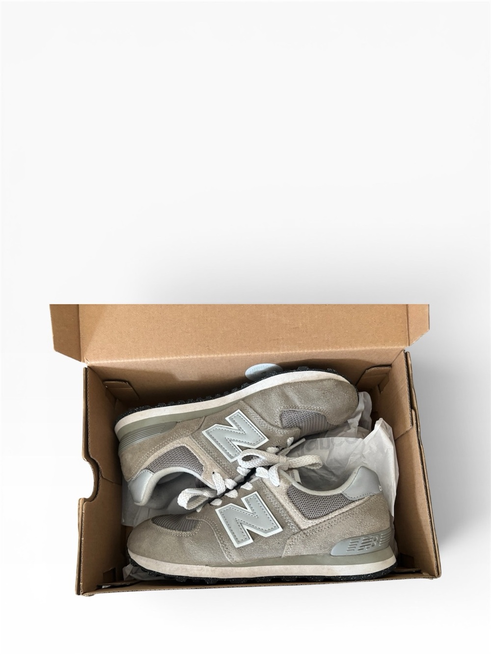 New Balance Kids' Light Gray Suede Sneakers
